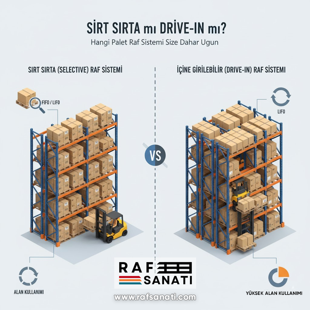 Sırt Sırta mı Drive-In mi? Hangi Palet Raf Sistemi Size Daha Uygun?